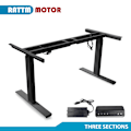 Miniatyrbillede 2 af 2: Justerbart Skrivebordsstel, Dobbelt Motor System, Op til 150KGS Belastningskapacitet,Sort Tre Afsnit Black Three Sections Black Three Sections