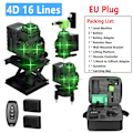 Miniatyrbild 2 av 2: 4D 16 Linjers Laser Nivå, Självnivellerande, Hög Noggrannhet,Sats 2 4D B EU-kontakt Set 2 4D B EU Plug Set 2 4D B EU Plug