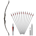 Miniatyrbild 1 av 2: Bågskytte Recurve Båge, Höger/Vänsterhänt, Demonterbar Båge, 30lbs rödsvart set 30lbs redblack set 30lbs redblack set