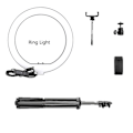 Miniatyrbild 1 av 2: LED-ringlampa, 10-tums diameter, justerbart stativ, 150cm stativ 150cm tripod