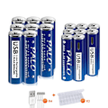 Miniatyrbillede 1 af 2: Genopladelige batterier, høj kapacitet, USB-opladning, 8AA 8AAA 8AA 8AAA 8AA 8AAA