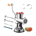 Miniatyrbild 1 av 4: Manuell Köttkvarn - 304 Rostfritt Stål, Sugkopp i Botten & Bordsklämma, 8mm & 5mm Hålplattor och Korvstoppare Meat Mincer