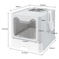 Miniatyrbillede 5 af 5: Kattekattetoilet, designet til frontindgang, foldbar og stor., GRÅ GRAY GRAY