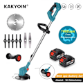 Miniatyrbillede 2 af 2: Trådløs Elektrisk Græstrimmer, Høj Hastighed 12000 Omdrejninger Pr. Minut, Justerbart Teleskopisk Håndtag,med 2 batterisæt with 2 battery set with 2 battery set