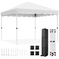 Miniatyrbild 2 av 2: Pop Up Paviljong, Vattentät Tältmarkis, UPF50+ Solskydd 3x3m, Justerbar Höjd,Vit White White