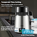 Miniatyrbild 4 av 4: Hem Vattendestillator - 1.1 L/tim, Temp-/Tidsinställning & Torrbränningskydd - Touchskärm, Snabb Värmeavledning & Konstant Tillförsel Silver