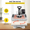 Miniatyrbillede 4 af 6: 8/10 i 1 Varmepresse Maskine - 30x38 cm, 360° Svingbart Design, LCD Digital Skærm & Justerbar Trykknap 10-in-1 Black