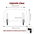 Miniatyrbillede 2 af 2: Motorcykel Vindskærm Deflektor, Justerbar Forlængelse, Universel Pasform, Opgrader-Klar Upgrade-Clear Upgrade-Clear