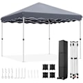 Pikkukuva 2 / 2: Pop Up -paviljonki, vedenpitävä telttakatos, UPF50+ auringonsuoja 3x3m, säädettävä korkeus,Harmaa GRAY Gray