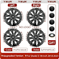 Miniatyrbillede 2 af 2: Tesla Model 3 Navkapsler, 18 Tommer, Aerodynamisk Symmetrisk Design,4 stk. mat sort 4PC matte black 4PC matte black