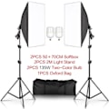 Pikkukuva 2 / 2: Valokuvaus Softbox-valaistussarjat, Ammattimainen Jatkuva Valaistusjärjestelmä, Valokuvausstudio, 135W kaksivärinen lamppu 135W Two-color Bulb 135W Two-color Bulb