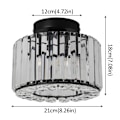 Miniatyrbillede 2 af 2: Moderne Krystal Loftlampe, Rustfrit Stål, Overflademonteret, E27 LED,Model B - Sort, Ingen pærer Model B -Black