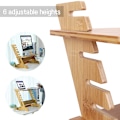 Miniatyrbillede 4 af 5: Justerbar Bambus Standing Desk Converter, 6-niveau Højdejustering, 26x18.1x18.9 tommer