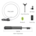 Miniatyrbillede 2 af 2: LED Ring Light, 10 tommer i diameter, justerbart stativ, 150cm stativ 150cm tripod