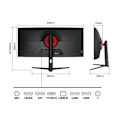Miniatyrbild 3 av 6: Böjd skärm - JAPANNEXT - WUHD 5K2K (5120x2160) - IPS - FreeSync - 60Hz