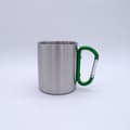 Miniatyrbillede 1 af 2: Kaffekrus i rustfrit stål med dobbeltvæg og lilla håndtag - Holdbart og blankt Green 300ml