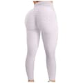 Leggings för kvinnor med hög midja, yogabyxor White 2XL