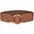 Elastisk taljebælte til kvinder med stretch og guldfarvet spænde Brown 80-110cm