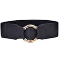 Elastisk taljebælte til kvinder med stretch og guldfarvet spænde Black 80-110cm