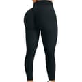 Leggings för kvinnor med hög midja, yogabyxor Black 2XL