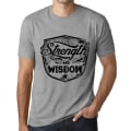 Miniatyrbild 1 av 4: T-shirt herr Styrka och visdom – Styrka och vishet – Vintage grå T-shirt Ljunggrå M