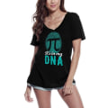 Miniatyrbild 1 av 3: V-ringad T-shirt dam Pi It'S In My Dna Fingerprint - Math Lovers – T-shirt djup svart XL