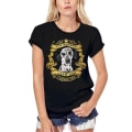 Miniatyrbild 1 av 3: Ekologisk dalmatisk hund-T-shirt för kvinnor - Moment I Saw You I Loved You Valp – Dalmatian Dog - Moment I Saw You I Loved You Valp – djup svart XS