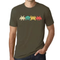 Miniatyrbild 1 av 4: T-shirt för män - ULTRABASIC - Retro TV-spel - 100% Bomull - Korta ärmar - Armégrön Armé XS