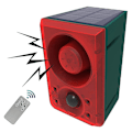 Miniatyrbild 1 av 5: Utomhus Solcellsdriven Rörelsesensor Alarm med Fjärrkontroll, 130db Ljud- och Ljuslarm Siren Ljudalarm Se