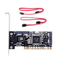 Miniatyrbillede 1 af 5: 4 Porte PCI SATA Raid Controller Internt Udvidelseskort med To Sata Kabler, til Desktop PC, Suppor