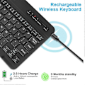 Pikkukuva 5 / 5: Mini Bluetooth-näppäimistö Langaton Englanninkielinen Näppäimistö Tabletti Latautuva Näppäimistö Tabletille Puhelimelle