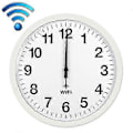 Miniatyrbillede 1 af 5: Smart Netværk Automatisk Tids Synkronisering Wifi Væg Ur Moderne Simpel Lydløs Stue Ur - 12 Tommer (hvid)