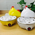 Miniatyrbilde 3 av 5: Elektrisk eggkoker med 7 hull i kyllingform - Dampkoker for kjøkkenet