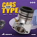 Miniatyrbillede 4 af 5: Motor Karburator Aluminium Legering Vinklet Adapter Indløb Indsugningsmanifold til GY6 150Cc Scooter Go