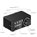 Miniatyrbild 5 av 5: 50W + 50W 100W Bluetooth 5.0 Förstärkare Digital Ljudförstärkare Silvergrå