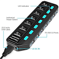 Pikkukuva 3 / 5: USB Hub 3.0 adapterilla, 7 porttia Superspeed USB Hub