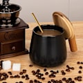 Miniatyrbillede 2 af 5: JUSCH Keramisk Kaffekrus, Tekop til Kontor og Hjem, 414 ml Kaffekopper med Låg og Kaffeske, Fødselsdag, Julegaver, Indflytningsgaver Ny