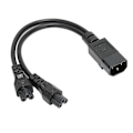 Pikkukuva 1 / 5: Jakokaapeli Iec320 C14 uros - kaksois Iec320 C5 naaras, virtajohto kannettavan tietokoneen virtalähteelle