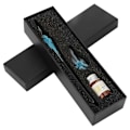 Miniatyrbillede 2 af 5: Krystal Blomst Glas Dip Pen med Blæk Penholder - Retro Signatur Fyldepen