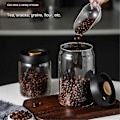 Miniatyrbild 5 av 5: Kaffebönor Glasburk Hushåll Vakuumförseglad Behållare Matförvaring Organisatör Hushåll Kök