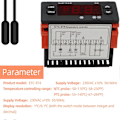 Miniatyrbillede 4 af 5: ETC-974 Digital Temperaturregulator Alarm 220V NTC Sensor