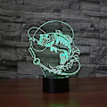 Miniatyrbillede 1 af 5: 3D Fiske Natlampe Illusionslampe 7 Farveskift LED Touch USB Bordlampe Gave Børnelegetøj Indretning Dekorationer Jule Valentinsgave