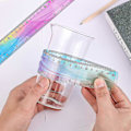 Miniatyrbild 4 av 5: Set med 2 linjaler 30 cm Flexibel linjal Mjuk linjal Plast Färgglad linjal Set för studenter Rak kant linjal för barn och vuxna Studenter Skola C