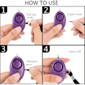 Miniatyrbillede 3 af 5: Personlig Nødalarm [3 Pakke] Qoosea Skrig Sikkerheds Alarm 140db Led Lommelygte