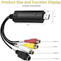 Miniatyrbillede 4 af 5: VHS til Digital Konverter, Video Capture Card USB 2.0 Audio Video Capture Card Enhed Gammel VHS Mini DV Hi8 DVD VCR til Digital Konverter til Mac, PC Support