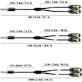 Miniatyrbillede 5 af 5: Dobbelt hun XLR til 1/4 tomme TRS Stereo Hanstik Y-Splitter Kabel 2-XLR Hun til Kvart Tomme Adaptere