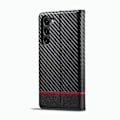 Miniatyrbild 3 av 4: För Samsung Galaxy S23+ 5G LC.IMEEKE Kolfiber PU + TPU Horisontellt Flip Läder Telefonfodral Horizontal lines