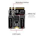 Miniatyrbillede 4 af 5: 5 STK M2 til SATA3.0 Udvidelseskort PCI-E3.0 KEY A+ E WIFI M.2 til SATA Udvidelseskort Adapter Uden