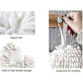 Miniatyrbilde 3 av 5: Mikrofiber Håndklær, 2 Grå, Hvite Chenille Mikrofiber Håndklær Kan Brukes På Kjøkkenet Og Badet, Svært Absorberende Og Tørker Hendene Umiddelbart