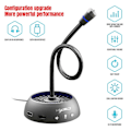Miniatyrbilde 4 av 5: Multifunksjonell stemmemikrofon, USB-mikrofon RGB lysende bøybar, driverfri stemmechat videokonferanse datamaskinmikrofon